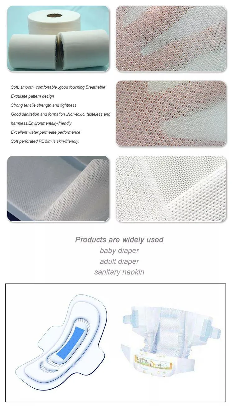 Topsheet White Perforated PE Film Raw Material for Sanitary Napkins/Sanitary Pads