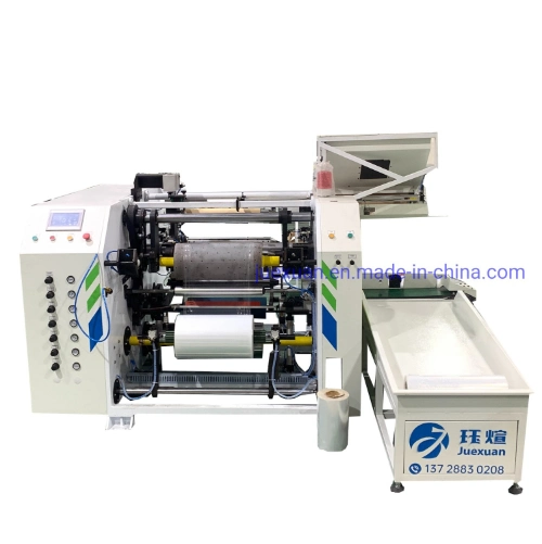 LLDPE Film Rewinder PE Stretch Film Rewinding Machine POF PVC PE PVA Cling Film Rewinding Machine with 4 Air Shaft