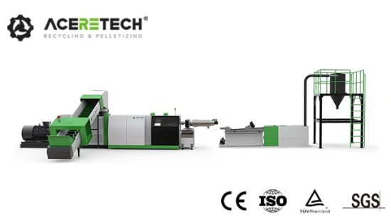 PP/PE 농업 산업 필름/짠 가방/플레이크/포장 거품 플라스틱 재활용 과립기 압출기 기계
