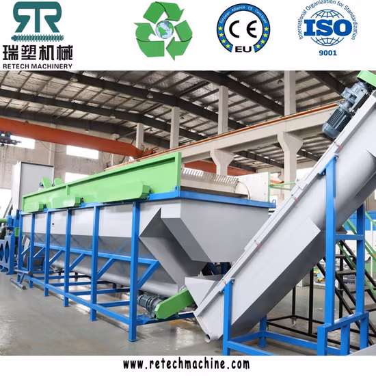 플라스틱 PET/PP/HDPE/LDPE/LLDPE/ABS/PS/PVC/PC/BOPP 병/필름/가방/드럼/팔레트/파이프/용기/상자/유리/배럴 세척 라인, 분쇄 공장, 재활용 기계